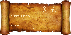 Kusz Anna névjegykártya